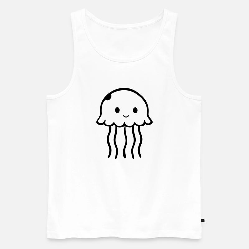Qualle - Männer Premium Bio Tank Top - Weiß