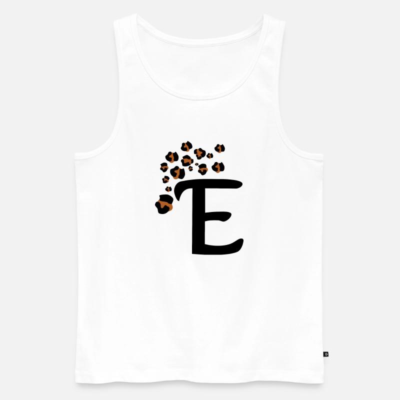 Buchstaben e Leopardenmuster - Männer Premium Bio Tank Top - Weiß
