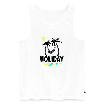 Palms Relax Holiday - Men's Premium Organic Tank Top - white - Front - AI Model Male 178 light (178cm)