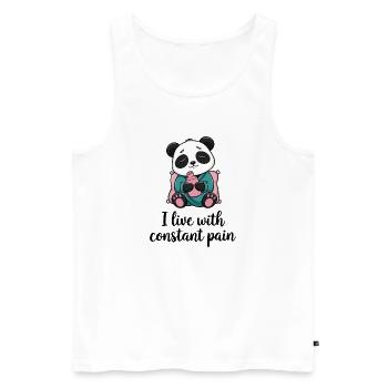 Panda avec une douleur constante - Débardeur bio Premium Homme - blanc - Devant - Michal (187cm)