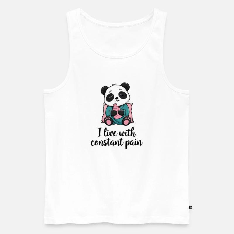 Panda mit ständigem Schmerz - Männer Premium Bio Tank Top - Weiß