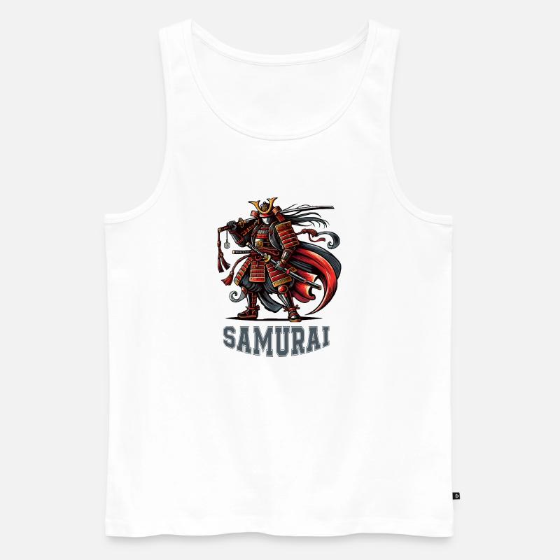 samurai comic - Männer Premium Bio Tank Top - Weiß