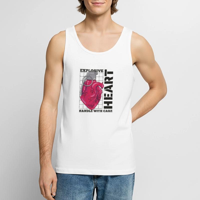 Exploding Heart Men's Premium Organic Tank Top