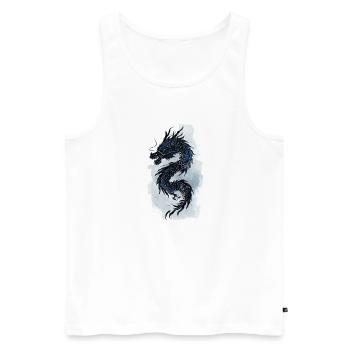 Cadeau de la mythologie de la Chine du dragon - Débardeur bio Premium Homme - blanc - Devant - AI Model Male 178 light (178cm)