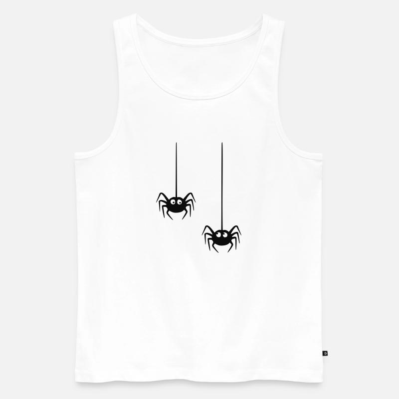 Spinne - Spider - Duo - Männer Premium Bio Tank Top - Weiß