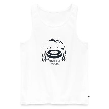 ADVENTURE AWAITS - Men's Premium Organic Tank Top - white - Front - Michal (187cm)