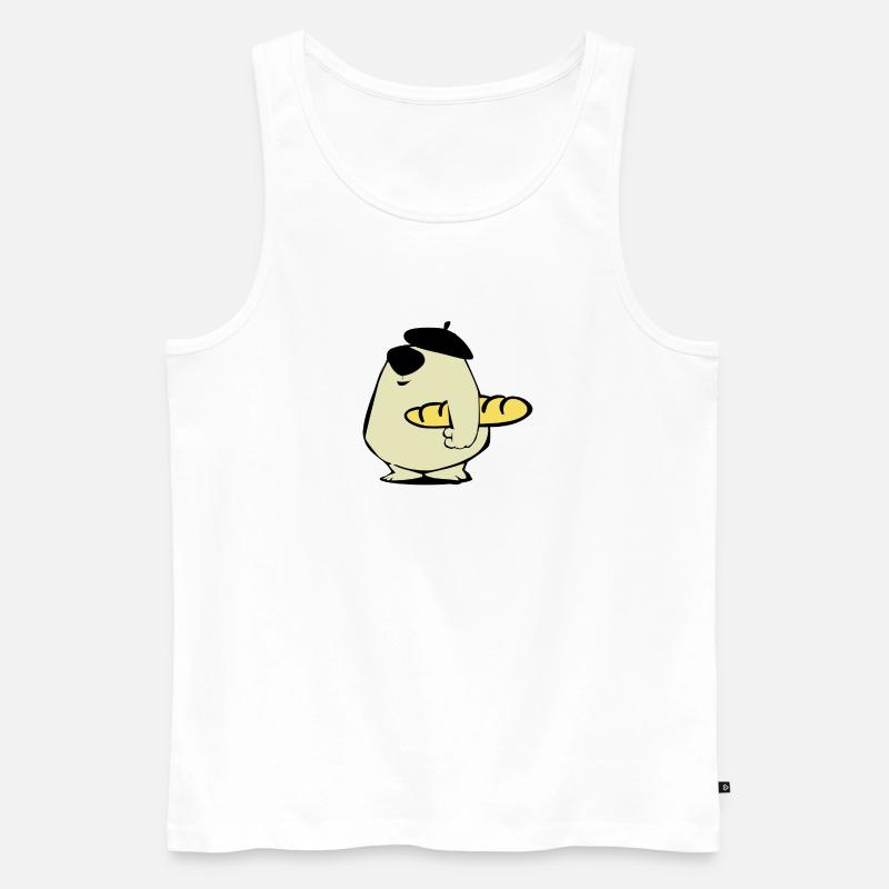 Baguette Bär Comic Geschenk - Männer Premium Bio Tank Top - Weiß