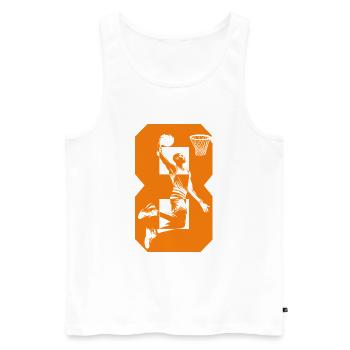 NUMMER 8 BASKETBALL 8. GEBURTSTAG - Männer Premium Bio Tank Top - Weiß - Vorne - Michal (187cm)
