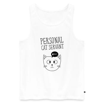 Personal Cat Servant - Katze Spruch - Men's Premium Organic Tank Top - white - Front - AI Model Male 178 light (178cm)