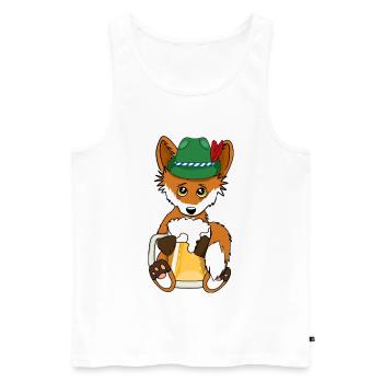 Fuchs mit Bier - Bayern Hut Tracht Volksfest - Männer Premium Bio Tank Top - Weiß - Vorne - AI Model Male 178 light (178cm)