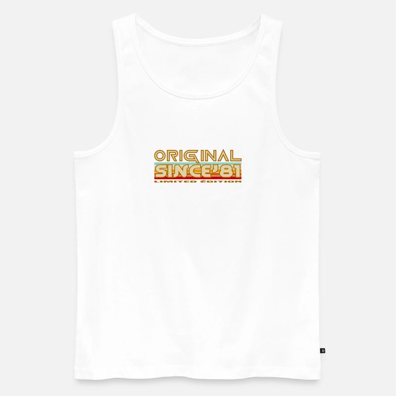 Original seit 81 Retro-Abzeichen - Männer Premium Bio Tank Top - Weiß