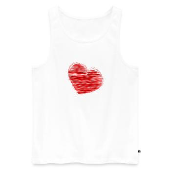 HERZ. HERZ. HEILIGER VALENTINSTAG. LIEBE. LIEBE. WEIHNACHTEN - Männer Premium Bio Tank Top - Weiß - Vorne - Michal (187cm)