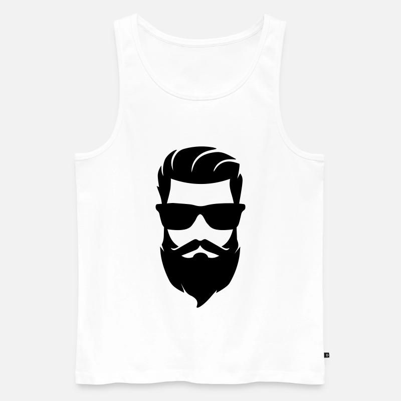 Gesicht bart symbol - Männer Premium Bio Tank Top - Weiß
