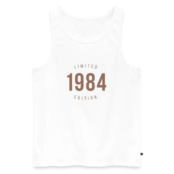 1984 Édition limitée Style rétro Cadeau d’anniversaire - Débardeur bio Premium Homme - blanc - Devant - Michal (187cm)