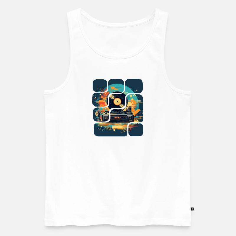 Vintage - Männer Premium Bio Tank Top - Weiß