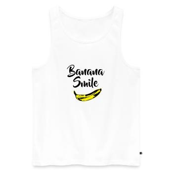 banana smile - Débardeur bio Premium Homme - blanc - Devant - Michal (187cm)