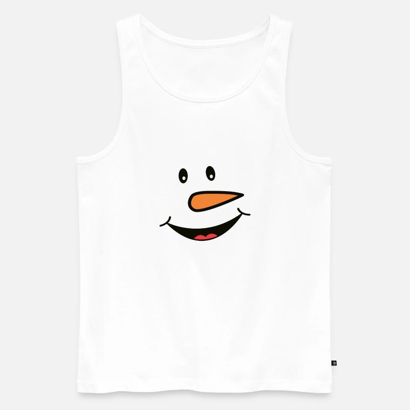 Drolliges Schneemann Gesicht - Männer Premium Bio Tank Top - Weiß