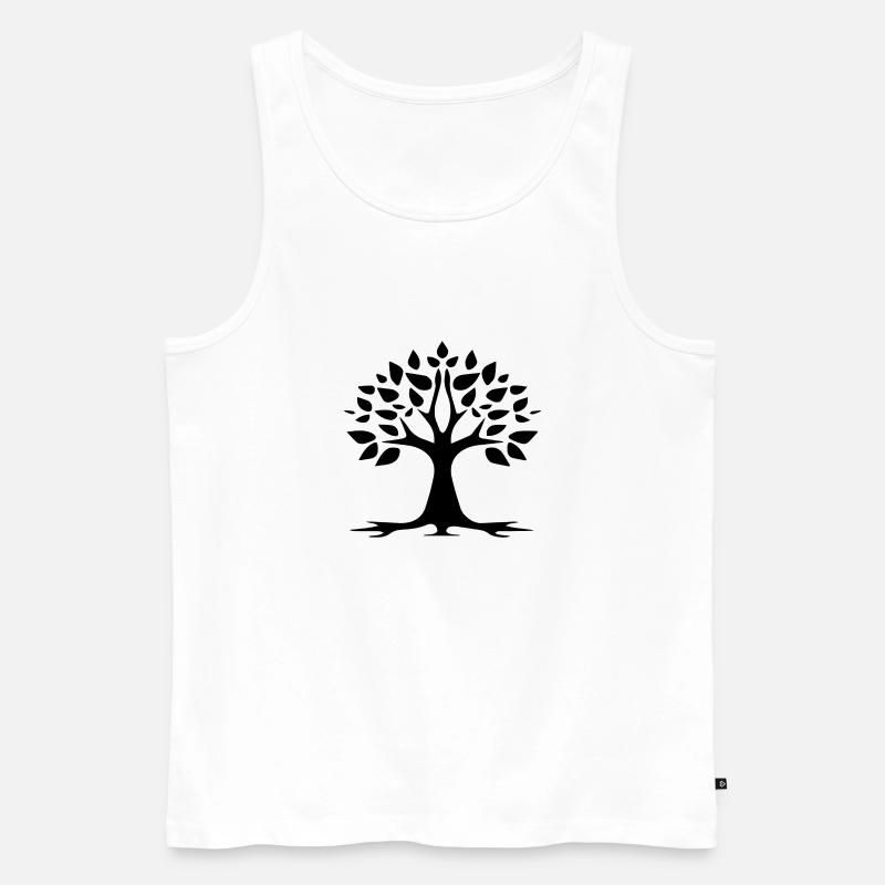Stylized Tree Simple Tattoo Logo - Débardeur bio Premium Homme - blanc