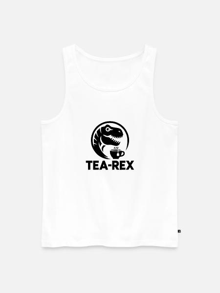 Tierischer Büro Humor Lustiges Tea-Rex Logo - Männer Premium Bio Tank Top - Weiß