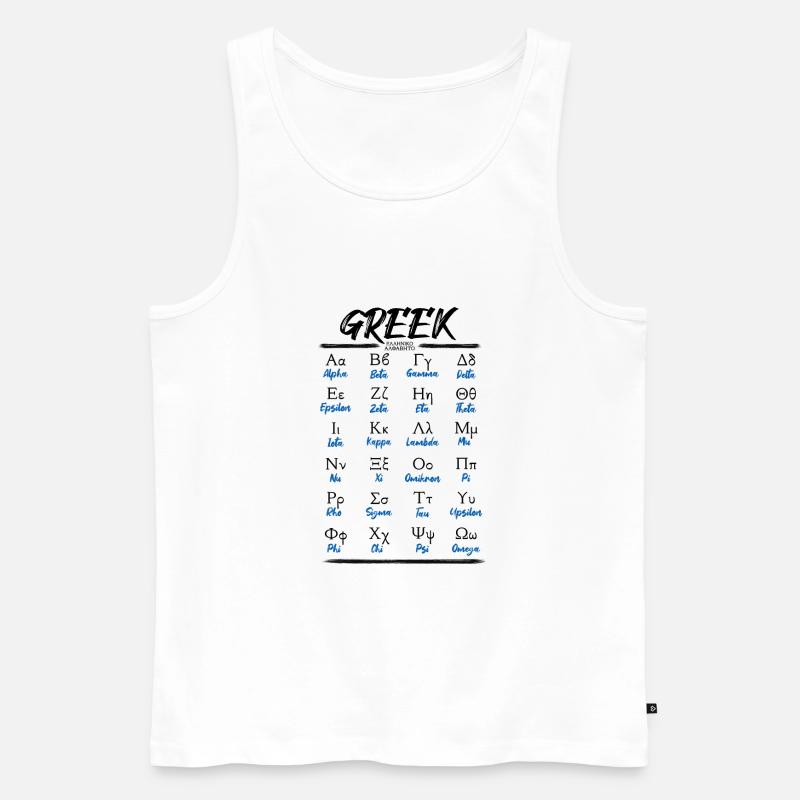 Griechisches Alphabet Buchstaben Lernen - Männer Premium Bio Tank Top - Weiß