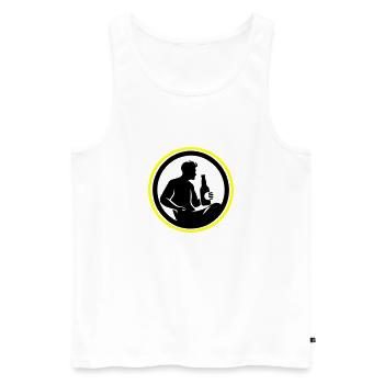 Bouteille de bière buvant Silhouette - Débardeur bio Premium Homme - blanc - Devant - AI Model Male 178 light (178cm)