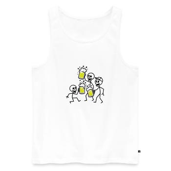 Bier Team Skelett - Männer Premium Bio Tank Top - Weiß - Vorne - AI Model Male 178 light (178cm)