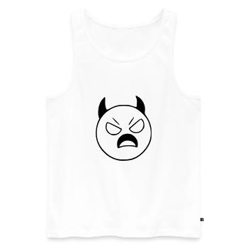 Emoji Sketch Devil Evil Black - Men's Premium Organic Tank Top - white - Front - AI Model Male 178 light (178cm)