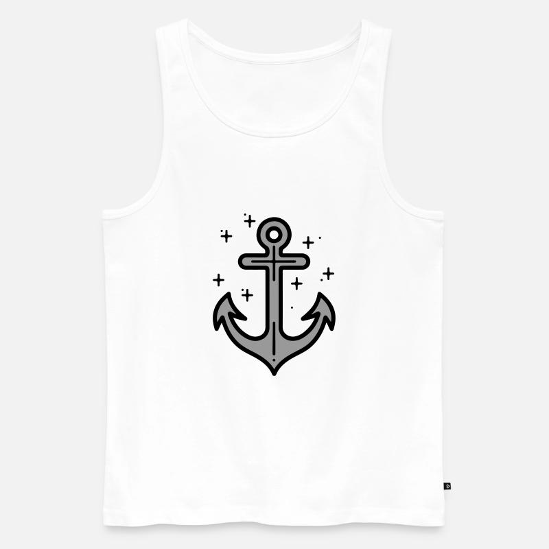 Anker Hafen Schifffahrt - Männer Premium Bio Tank Top - Weiß
