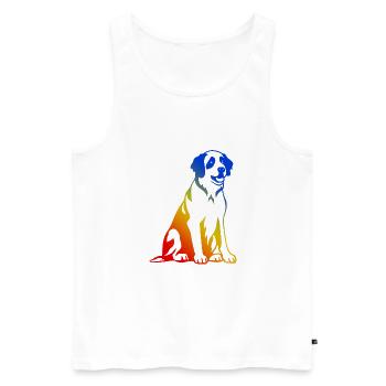 Saint Bernard Dog - Men's Premium Organic Tank Top - white - Front - AI Model Male 178 light (178cm)