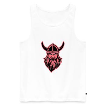 Wikinger Kopf Krieger Valhalla Odin - Männer Premium Bio Tank Top - Weiß - Vorne - Michal (187cm)
