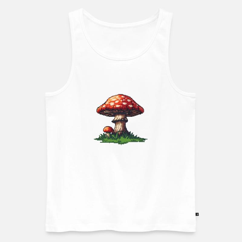 Pilz Pixel Symbol - Männer Premium Bio Tank Top - Weiß