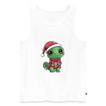 Bande dessinée de Noël caméléon - Débardeur bio Premium Homme - blanc - Devant - Michal (187cm)