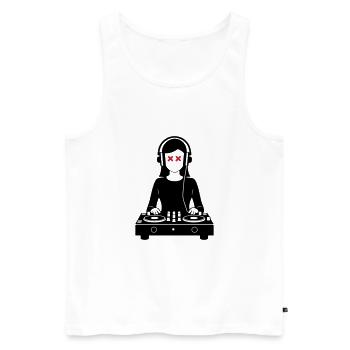 DJ Turntables Party Frau - Männer Premium Bio Tank Top - Weiß - Vorne - AI Model Male 178 light (178cm)