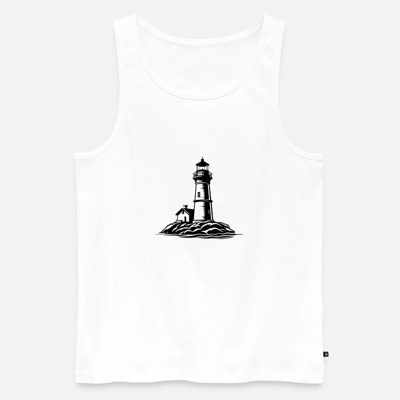 Leuchtturm Symbol - Männer Premium Bio Tank Top - Weiß