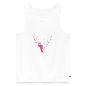 Cerf géométrique - Débardeur bio Premium Homme - blanc - Devant - Michal (187cm)