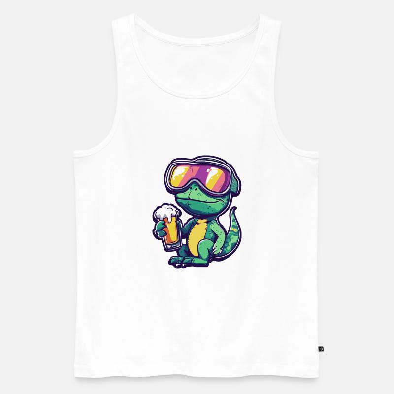 Chameleon Ski Bier - Männer Premium Bio Tank Top - Weiß