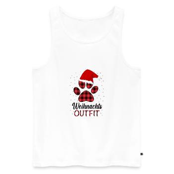 Merry Christmas Weihnachts Outfit mit Hund - Männer Premium Bio Tank Top - Weiß - Vorne - Michal (187cm)