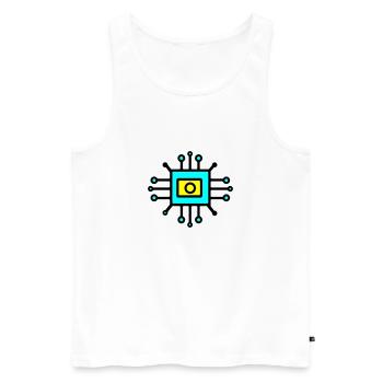 Chip Digital Computer Sensor - Männer Premium Bio Tank Top - Weiß - Vorne - AI Model Male 178 light (178cm)