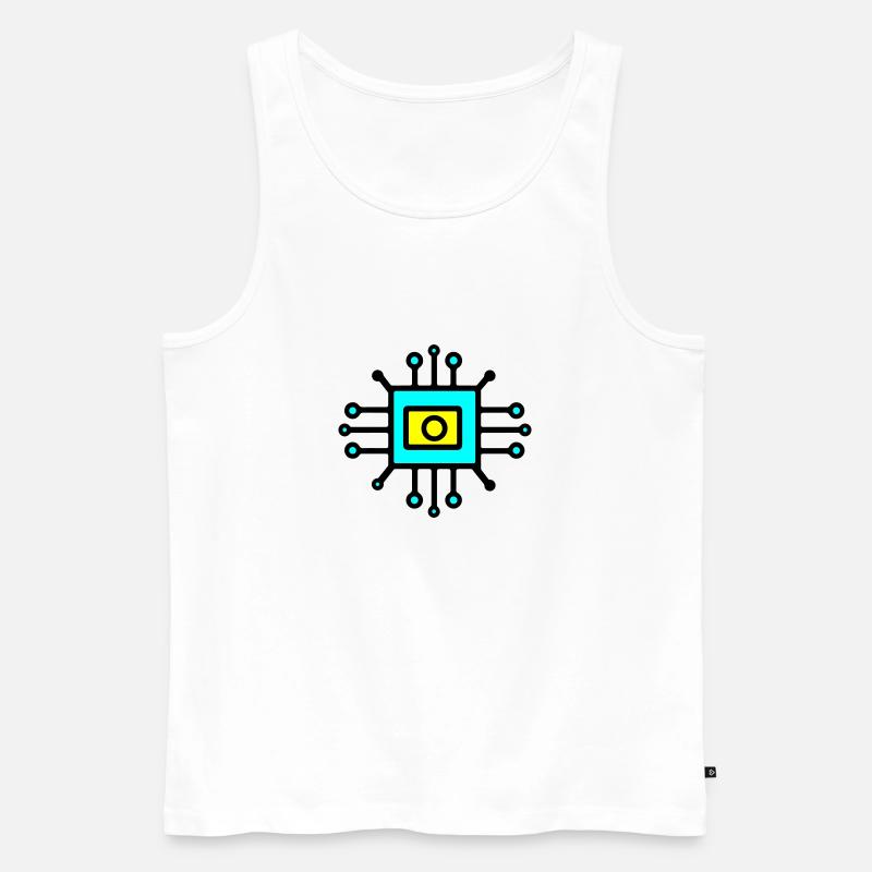 Chip Digital Computer Sensor - Männer Premium Bio Tank Top - Weiß