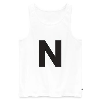 N - Men's Premium Organic Tank Top - white - Front - Michal (187cm)