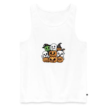 Halloween Party Comic Pumpkin Ghost - Men's Premium Organic Tank Top - white - Front - Michal (187cm)