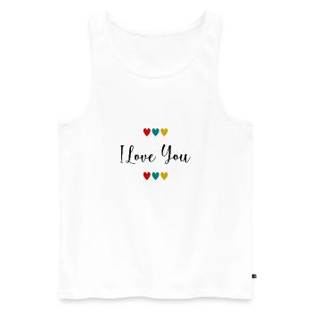 I LOVE YOU. - Débardeur bio Premium Homme - blanc - Devant - Michal (187cm)