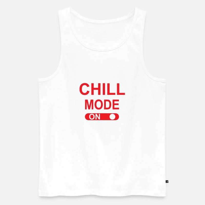 Chill-Modus EIN - Männer Premium Bio Tank Top - Weiß