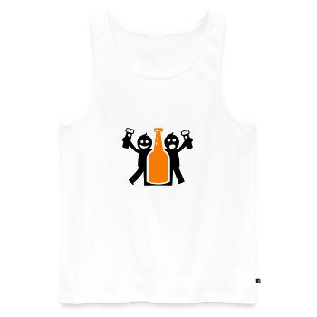 Enterrement de vie de garçon Stick Figure - Débardeur bio Premium Homme - blanc - Devant - Michal (187cm)