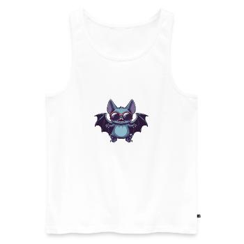 Bat Halloween Cool - Men's Premium Organic Tank Top - white - Front - Michal (187cm)