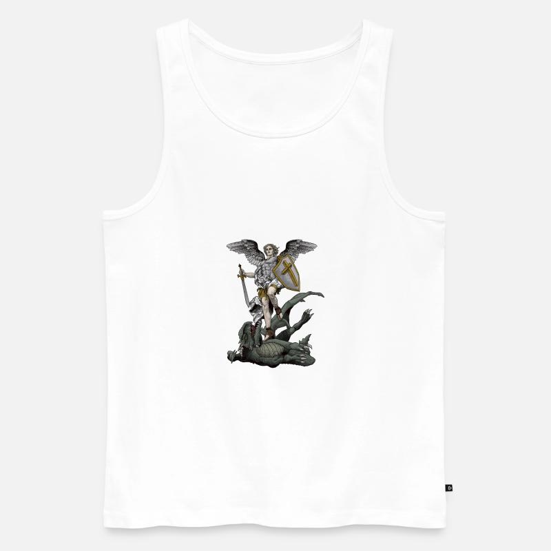Sankt Michael der Erzengel - Männer Premium Bio Tank Top - Weiß