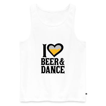 Love Beer and Dance - Männer Premium Bio Tank Top - Weiß - Vorne - Michal (187cm)