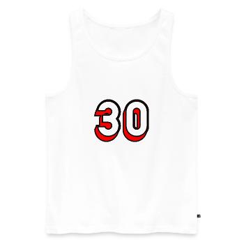 30 YEARS. 30. 30th ANNIVERSARY. 30 YEARS ANNIVERSARY - Men's Premium Organic Tank Top - white - Front - Michal (187cm)