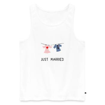 JUST MARRIED. MARRIED. ES LEBE DIE EHE - Männer Premium Bio Tank Top - Weiß - Vorne - AI Model Male 178 light (178cm)