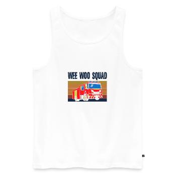 Wee Woo Squad Fire Truck Firefighter Vintage - Männer Premium Bio Tank Top - Weiß - Vorne - AI Model Male 178 light (178cm)